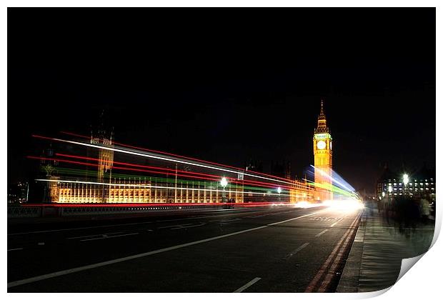 Westminster Bridge at Night Print by Richard Cruttwell