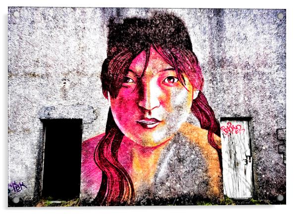 Graffiti Girl Acrylic by Jim kernan