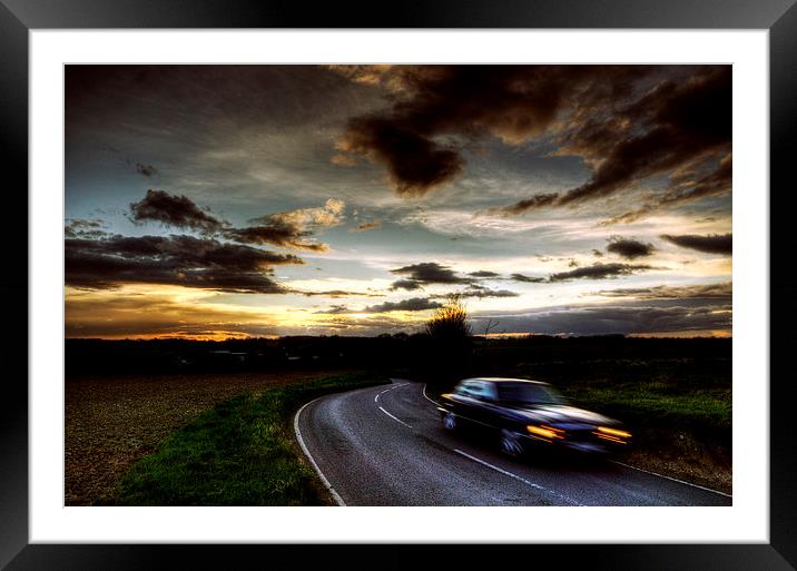 Sunset Road Framed Mounted Print by Nigel Bangert