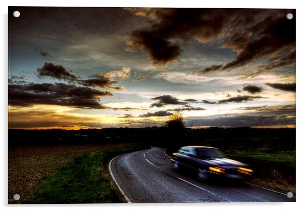 Sunset Road Acrylic by Nigel Bangert
