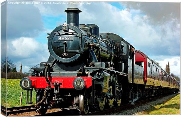 Steam Locomotive 46521 Canvas Print by philip milner