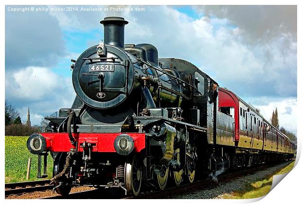 Steam Locomotive 46521 Print by philip milner