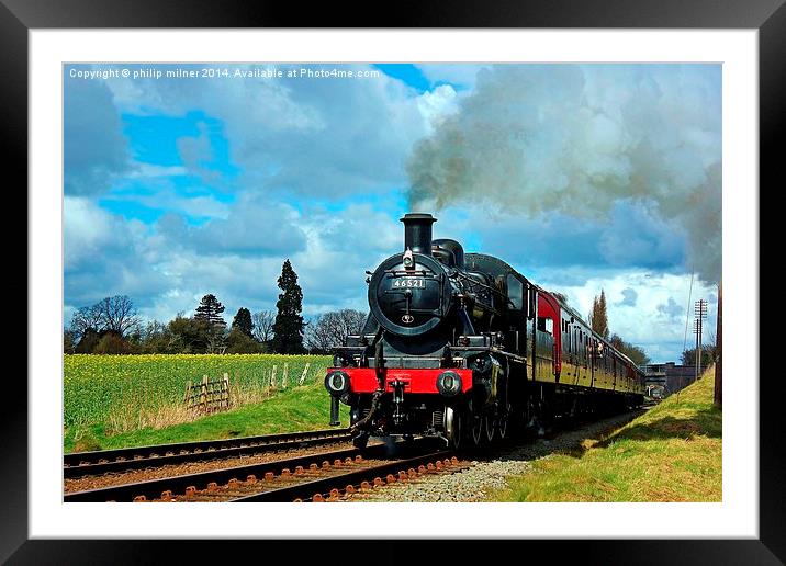 Steam Loco 46521 Framed Mounted Print by philip milner