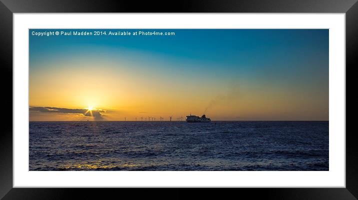 Sunset over the Irish Sea Framed Mounted Print by Paul Madden
