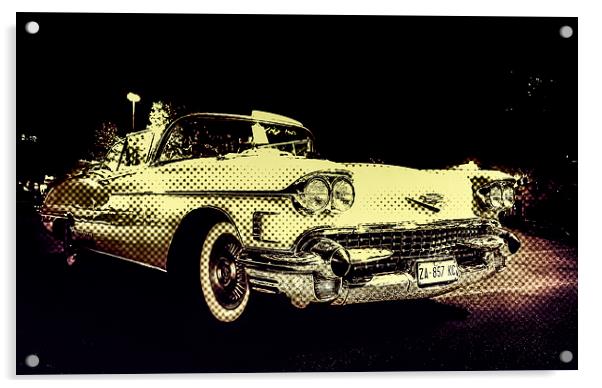 Cadillac 62S convertible Acrylic by Guido Parmiggiani