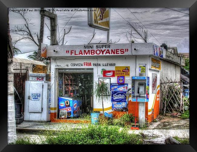 Mini Supermarket in Mexico Framed Print by Paul Williams
