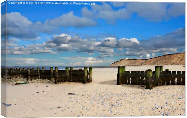 West Runton beach Norfolk Canvas Print by Gary Pearson