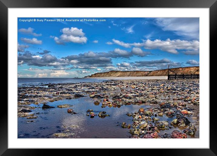 West Runton beach Norfolk Framed Mounted Print by Gary Pearson