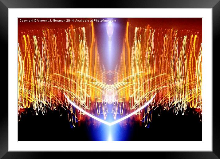 Blast Off- Unique Abstract Light Art Framed Mounted Print by Vincent J. Newman