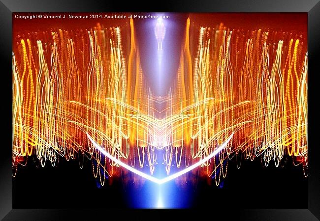 Blast Off- Unique Abstract Light Art Framed Print by Vincent J. Newman