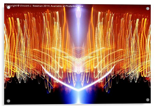 Blast Off- Unique Abstract Light Art Acrylic by Vincent J. Newman