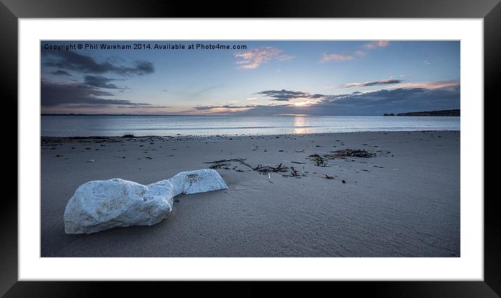 White Rock at Studland Framed Mounted Print by Phil Wareham