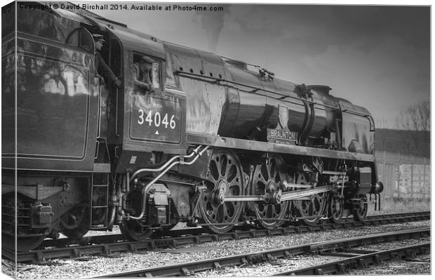 Steam locomotive 34046 Braunton Canvas Print by David Birchall