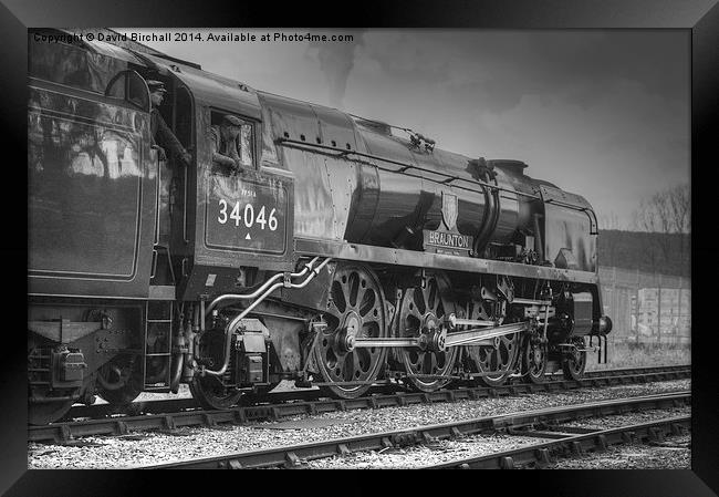Steam locomotive 34046 Braunton Framed Print by David Birchall