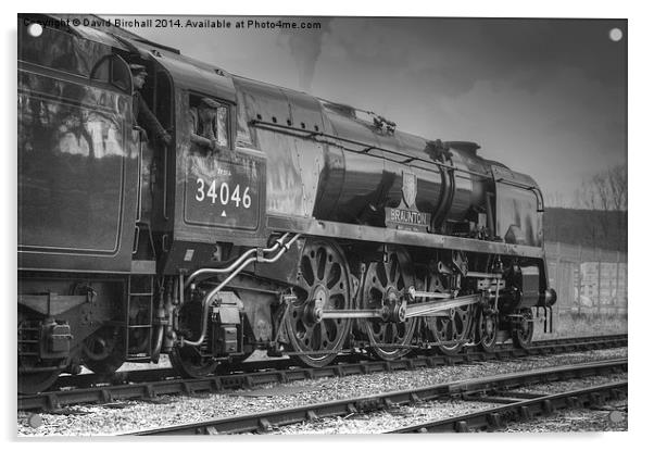 Steam locomotive 34046 Braunton Acrylic by David Birchall