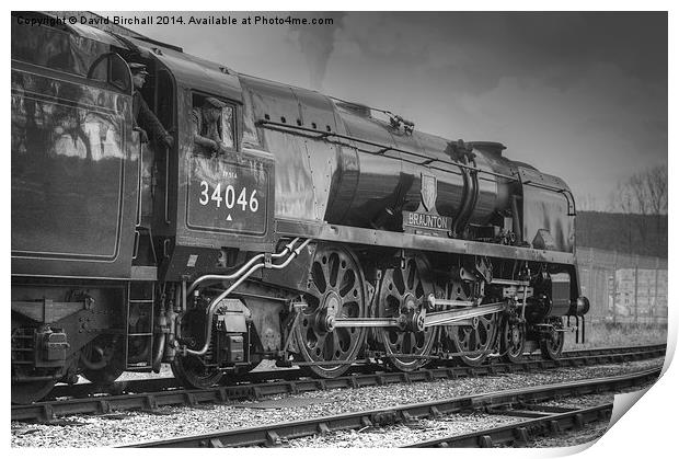 Steam locomotive 34046 Braunton Print by David Birchall