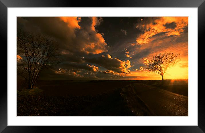 Sunset Panoramic Framed Mounted Print by Nigel Bangert