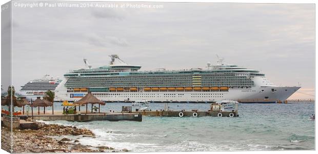Cruise Liner at Cozumel Canvas Print by Paul Williams