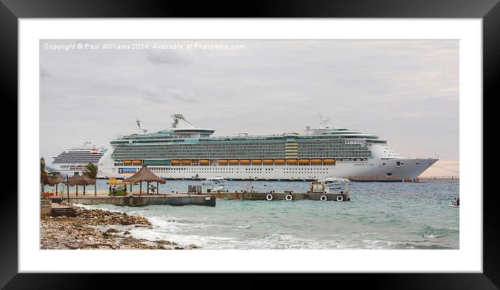 Cruise Liner at Cozumel Framed Mounted Print by Paul Williams