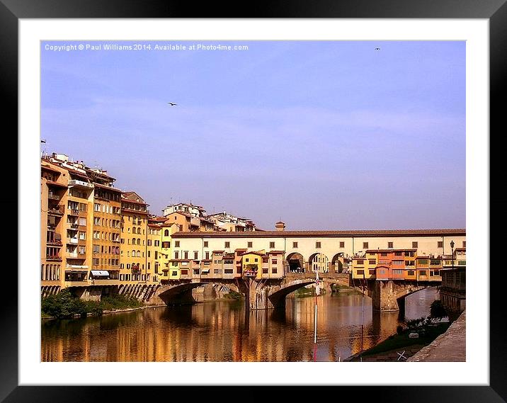 The Ponte Vecchio, Florence Framed Mounted Print by Paul Williams