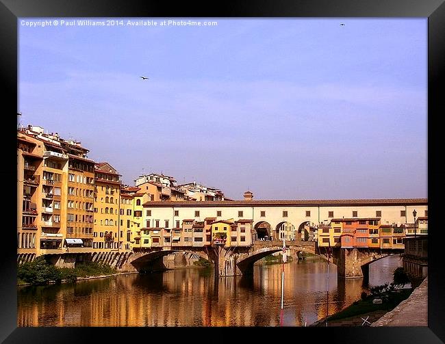 The Ponte Vecchio, Florence Framed Print by Paul Williams