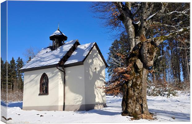 Little chapel in winter Canvas Print by Matthias Hauser