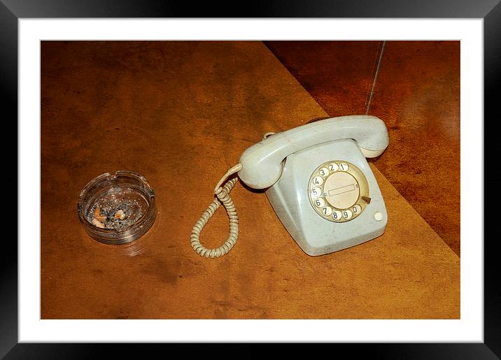Old grey rotary phone Framed Mounted Print by Matthias Hauser