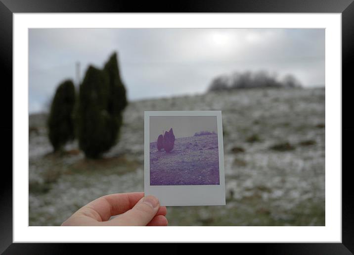 Polaroid photo and landscape Framed Mounted Print by Matthias Hauser