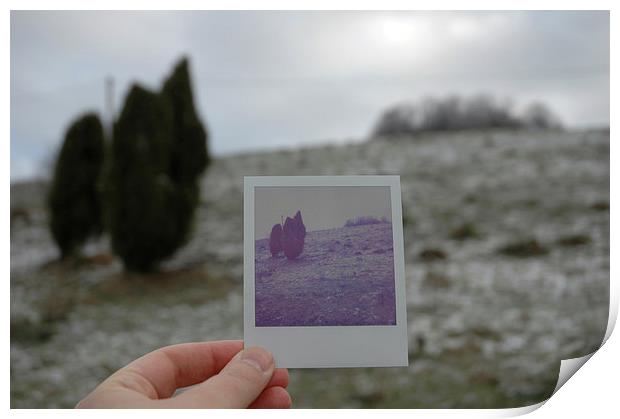 Polaroid photo and landscape Print by Matthias Hauser