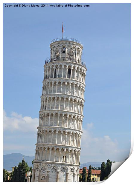 Leaning Tower of Pisa Print by Diana Mower