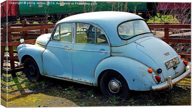 Abandoned Morris Minor Canvas Print by philip milner
