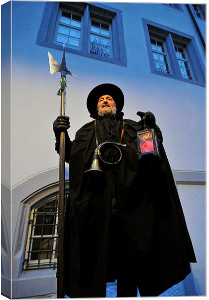 Night watchman in Waldenbuch Germany Canvas Print by Matthias Hauser