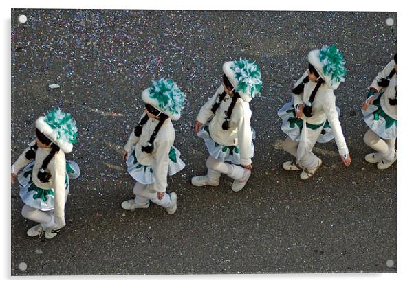 Girls marching in a row Acrylic by Matthias Hauser