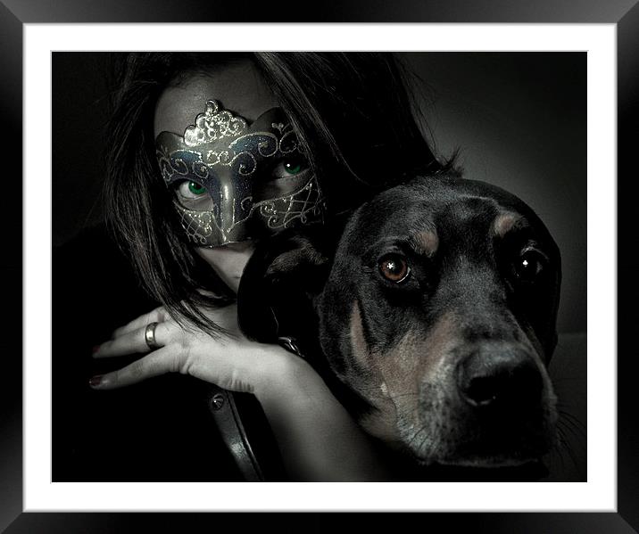 Doberman Love Framed Mounted Print by Heather Wise