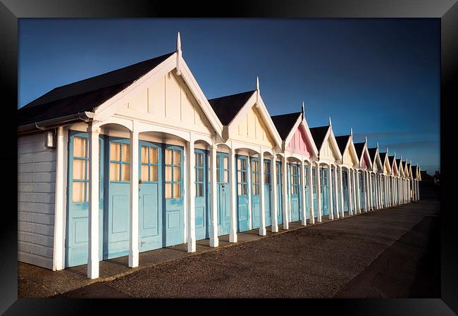 Weymouth Beach Huts Framed Print by Chris Frost