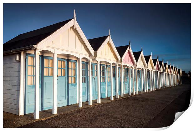 Weymouth Beach Huts Print by Chris Frost