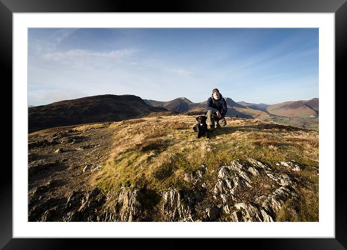 One Man and his Dog Framed Mounted Print by Simon Wrigglesworth