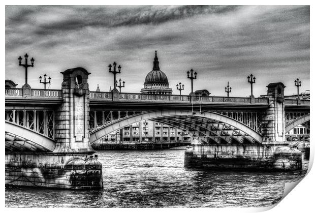 Southwark Bridge London Print by David Pyatt