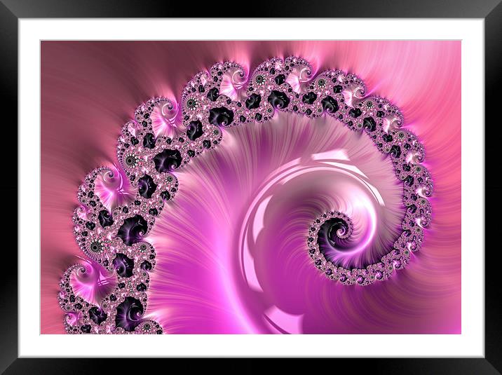 Pretty pink fractal spiral Framed Mounted Print by Matthias Hauser