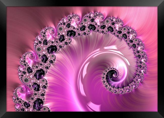 Pretty pink fractal spiral Framed Print by Matthias Hauser