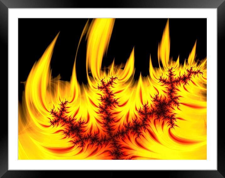 Fractal fire burning hot Framed Mounted Print by Matthias Hauser