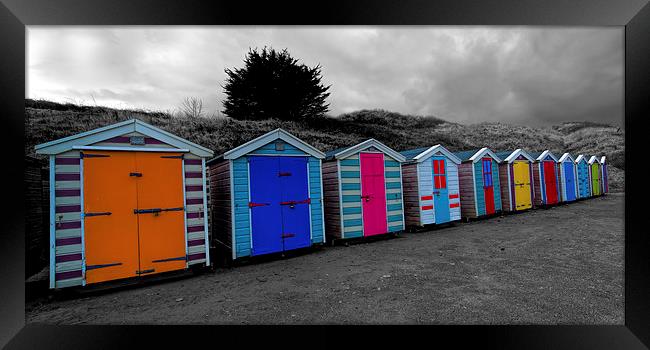 Saunton Sands Beach Huts Framed Print by Dave Wilkinson North Devon Ph