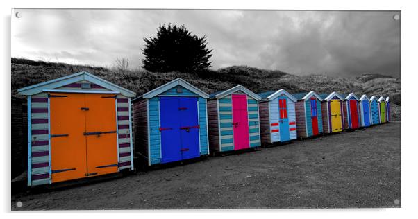 Saunton Sands Beach Huts Acrylic by Dave Wilkinson North Devon Ph