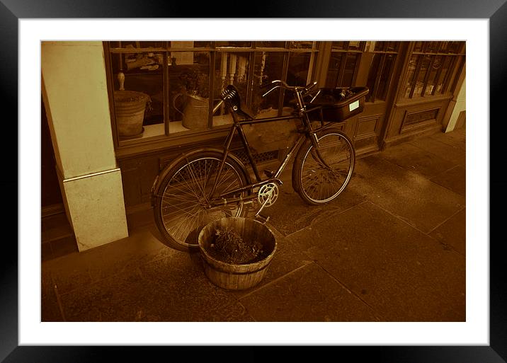 Old Bike Framed Mounted Print by Devon Lowery