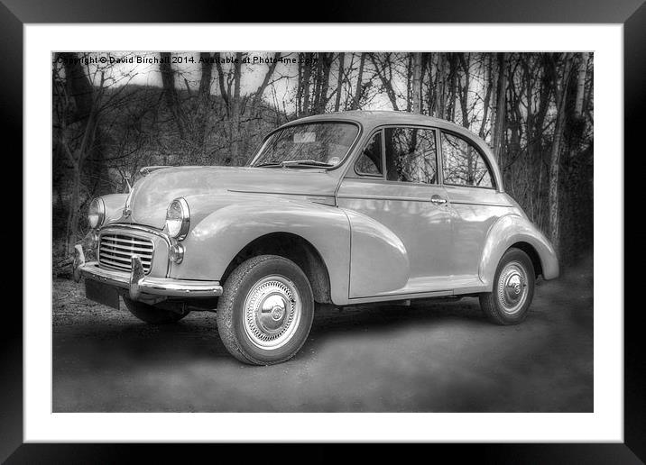 Morris Minor Car Framed Mounted Print by David Birchall