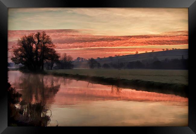 Sunrise over the River Culm Framed Print by Pete Hemington