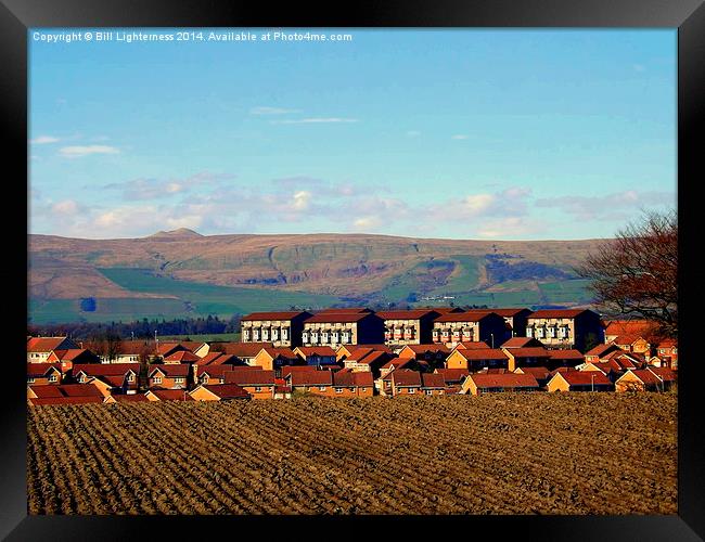 Rooftops and Campsie Hills Framed Print by Bill Lighterness