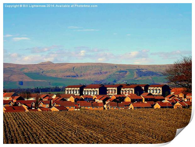 Rooftops and Campsie Hills Print by Bill Lighterness