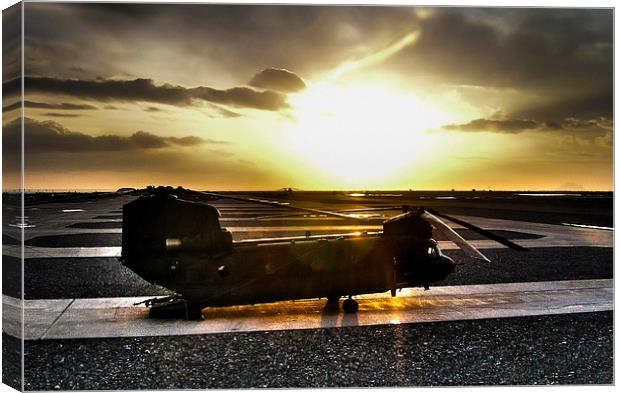Ch47 Aircraft Chinook Helicopter Kandahar Canvas Print by Heather Wise