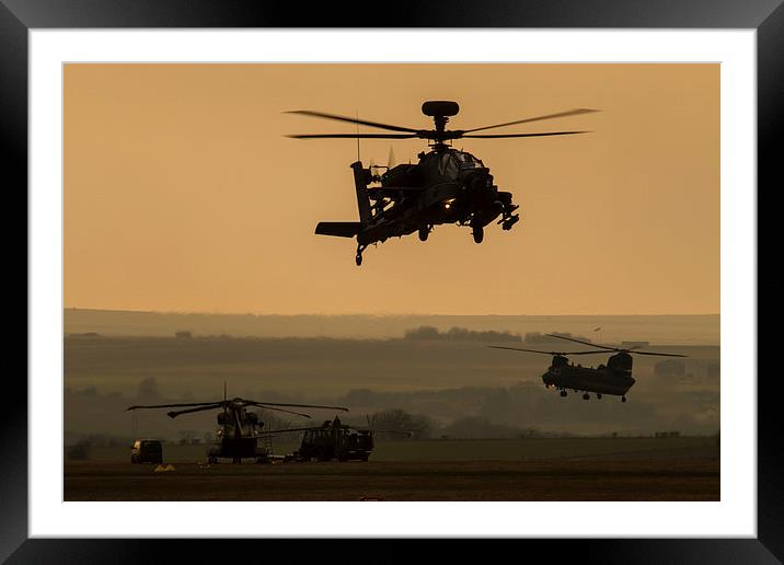 Apache Chinook Merlin Framed Mounted Print by Oxon Images